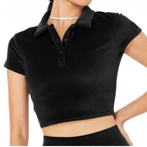 ALO Yoga Black Polo Crop Top VELOUR
CHOICE POLO